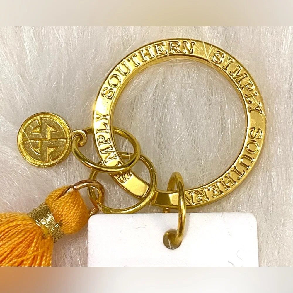 Simply Southern White Gold Live Simply Acrylic Keychain Accessory Preppy Coastal